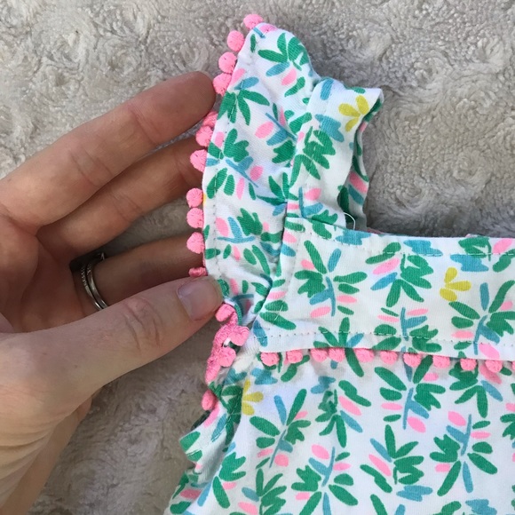 Carter’s Summer Romper Size 12 Months Green White - Picture 2 of 4